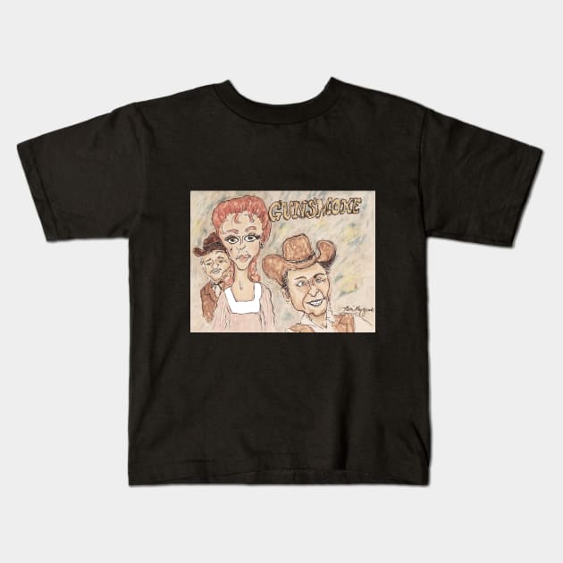 Gunsmoke Kids T-Shirt by TheArtQueenOfMichigan 